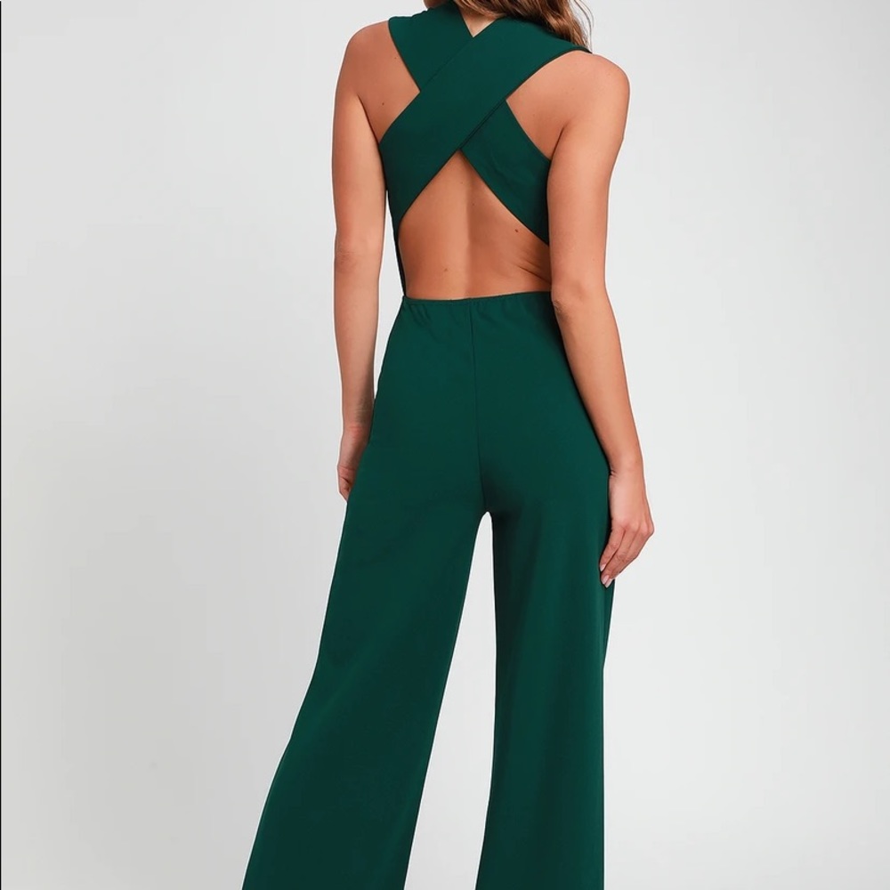 Lulu’s Thinking Out Loud Hunter Backless Jumpsuit